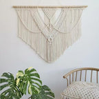 guzhiou Large Macrame Wall Hanging, Boho Woven Tapestry Decor Art, 43"x32" - Image 6