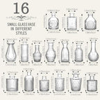 32 PCS Assorted Vintage Bud Vases, Colorful Glass Small Vases Bulk, for Centerpieces, Wedding Table Decor, Home Decorations & Gifts (Clear Series) - Image 2