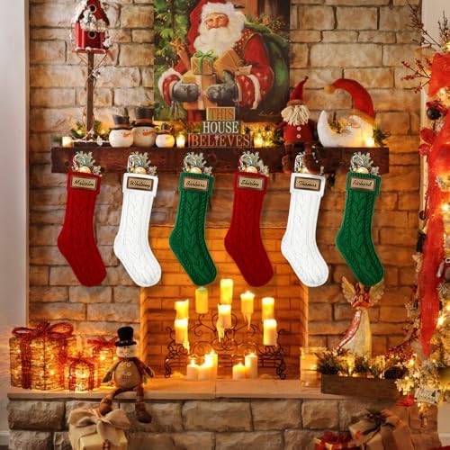 XOYTN 6pack Christmas Stockings, 18” Large Cable Knitted Hanging Stocking - Image 4