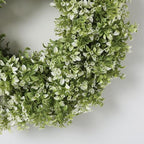26" Large Artificial Boxwood Wreath for Front Door Decoration (White-Green) - Image 6
