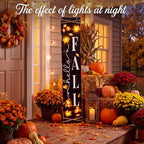 47 in Lighted Fall Porch Sign, Wooden Welcome Front Door Decor - Image 2