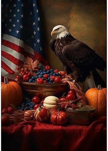USA Thanksgiving Bald Eagle House Flag 28" x 40" Double Sided - Image 2