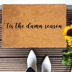 Funny The Entrance Way Outside Personalized Rug with Heavy-Duty Non Slip Outdoor Coconut Coir Doormat Pets Lover Gift 23.6 x 15.7 inch (Tis The Damns Season Football) - Image 5