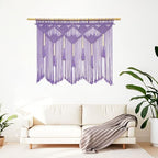 Youngeast Large Macrame Wall Hanging Boho Woven Tapestry Bohemian Macrame Wall Decor Handmade Tassel Tapestry Home Decoration for Bedroom Living Room 39"X31" (Wood Dowels Not Included) (Purple) - Image 4
