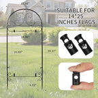 Garden Flag Holder Stand Yard Flag Holder Metal Flag Stand Outdoor Flag Pole Holder for Outside House Seasonal Garden Flag Stake for Lawn Holiday Decor with 2 Stoppers and 2 Anti-Wind Clips - Image 2