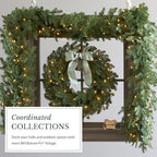 Balsam Hill BH Balsam Fir Christmas Wreath - Premium True Needle Front Door Wreath with LED Clear Lights Available in 26" and 48" Sizes for Indoor and Outdoor Holiday Decorating, 26" - Image 6