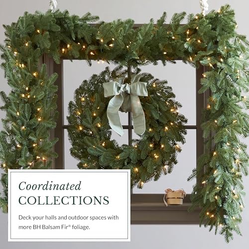 Balsam Hill BH Balsam Fir Christmas Wreath - Premium True Needle Front Door Wreath with LED Clear Lights Available in 26" and 48" Sizes for Indoor and Outdoor Holiday Decorating, 26" - Image 6