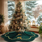 Arrowbash Green 84 Inch Christmas Tree Skirt Velvet Scallop Ddge by Arrowbash