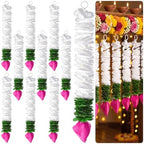 Suncalla 10 Pcs Diwali Decorations 14.7 Inch Lotus Hangings Indian Garlands by Unknown