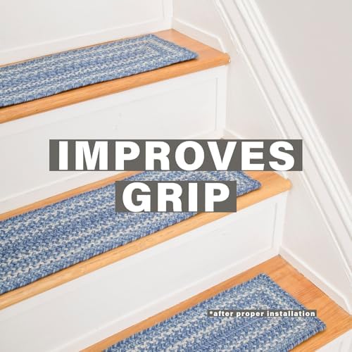 Homespice Denim Jute Braided Stair Treads, Oval 8x28 Set of 13 - Image 2