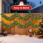 9 ft Pre-Lit Christmas Garland with 30 LED Lights, Pine Cones and Berries - Image 6