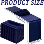 Bencailor 36 Pcs Navy Blue Satin Table Runners Bulk, 12 x 108 Inch - Image 3