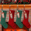 Zubebe 4 Sets 18 in Knitted Christmas Stockings Kit, Metal Stocking Holder and Name Tags Large Knit Xmas Stocking with Marker Pen for Family Holiday Xmas Party Fireplace Mantel Decor by Zubebe