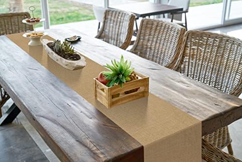 6 Pack 12 x 90 Inch Natural Burlap Table Runners,Rustic Jute Table Runner and Placemats Bulk for Western Wedding Table Decorations,Farmhouse Style Party,Holiday,Kitchen Coffee Table Decor Cover - Image 3