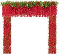 U'Artlines 10Pcs 7.2 Ft/Piece Artificial Wisteria Garland Red by UArtlines