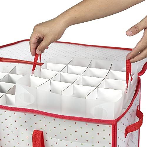 Sattiyrch Plastic Christmas Ornament Storage Box with Trays,Customizable Dividers, Dust-Proof Durable Ornament Organizer Holder,Christmas Storage Containers,Holds 128 x 3 inch Ornaments - Image 3