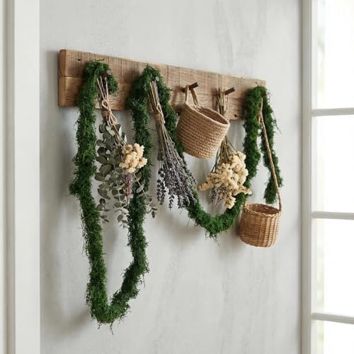 2-Pack 55-Inch Bendable Artificial Moss Vines, Faux Greenery for Decor - Image 5