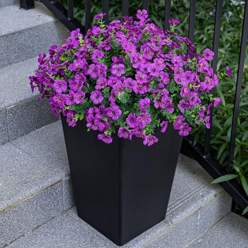 20 Bundles Artificial Flowers for Outdoor, Fake Plants Spring Decor,Fuchsia - Image 6