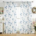 youleyar Floral Curtains 84 Inches Long for Living Room 2 Panels Printed Pattern Curtain Rod Pocket Spring Summer Watercolor Blue and White Floral Window Drapes for Girls Bedroom, 52" W x 84" L by Youleyar