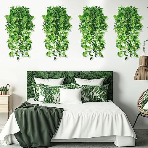 Hoteam 18 Pcs Artificial Hanging Greenery Plants, Pothos - Image 3