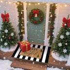Moucuny 2 Pcs Christmas Coir Doormat Outdoor, Merry and Bright, Non Slip - Image 5