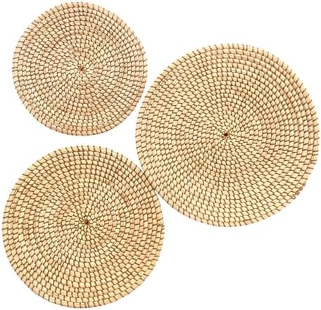 Laquedecraft Baskets Wall Decor Set of 3, Natural Handwoven Wicker - Image 2