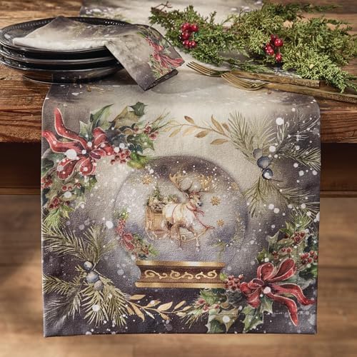 Park Designs Snow Globe Reindeer Table Runner 13" X 54" - Image 2