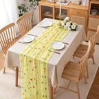 BINBE 12pcs Daisy Spring Table Runner Embroidery Gauze 10FT Florals Seasonal Tulle Holiday Birthday Kitchen Dining Table Decor for Home Party Yellow - Image 4