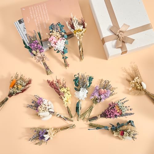 12/24PCS Handmade Dried Flower Bouquet with Stems Natural Dried Wildflowers 7.5 Inch Mini Dry Flowers for Vase Farmhouse Decor, Wedding Styling, Photography Props, Gift DIY(24pcs, Lavender) - Image 3