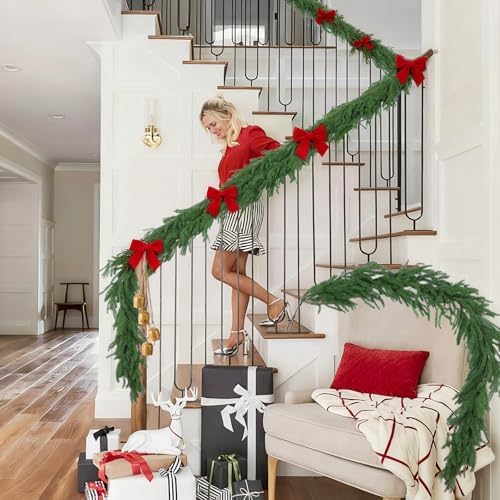 Hananona 4Pcs 6FT Christmas Garlands, Real Touch Norfolk Pine Garland - Image 3