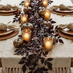 Hollyone 2 Pack Fall Garland 6FT Artificial Plum Cimicifuga Seeded Leaf Garlands Faux Purple Leaves Fall Foliage Autumn Garland for Mantle Fireplace Thanksgiving Halloween Home Indoor Outdoor Decor - Image 6