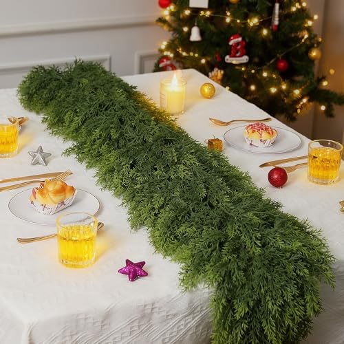 7FT Artificial Cedar Garland,Christmas Garland,Christmas Decorations,High-Density Cedar Garland,2 PCS - Image 5