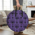 24 Inch Round Storage Bag 1 Pack,Happy Halloween Scary Pumpkin Skeleton Waterproof Wreath Storage Container with Handles&Zipper Purple Black Closet Organizer Bags Garland Box by Unknown