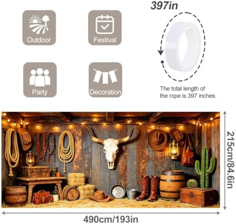 7x16FT Western Cowboy Garage Door Banner Western Cowboy Garage Door Cover Decoration for Garage Decoration - Image 4