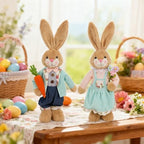 Glintoper 2 Pack Easter Decorations Standing Bunny with Stretchable Legs, 21" to 26" Brown Rabbits Couple Figurine, Party Favor Photo Props Gifts for Office Kitchen Farmhouse Front Door Spring Home - Image 6