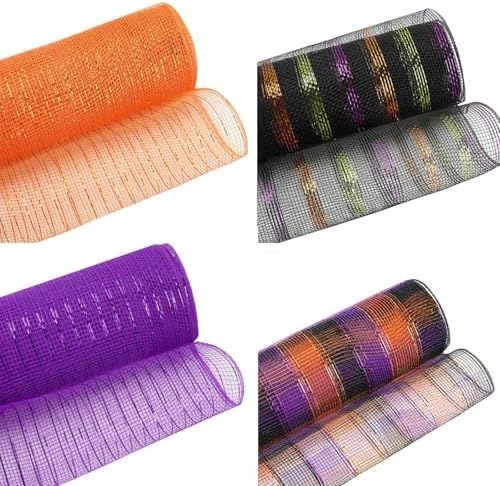 5 Rolls Halloween Deco Mesh Ribbon for Wreaths Crafts Supplies - Image 5
