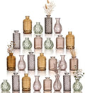 Hewory Small Bud Vases Bulk: 25Pcs Multi Amber Flower Vases for Centerpiece by Hewory