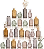 Hewory Small Bud Vases Bulk: 25Pcs Multi Amber Flower Vases for Centerpiece by Hewory