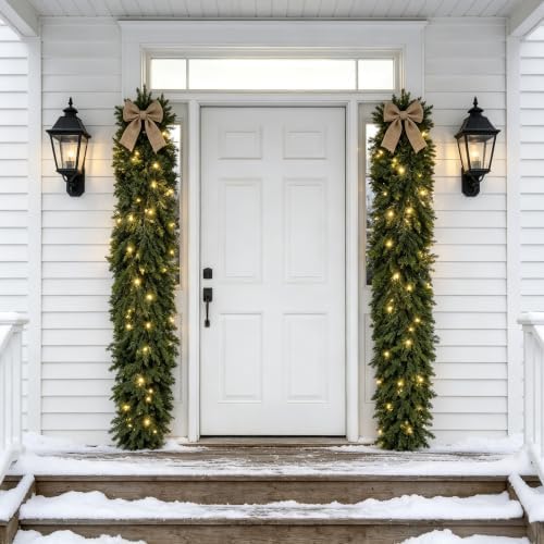 HipTree 6FT Real Touch Lighted Christmas Cedar Garland with Lights String - Image 4