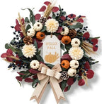 24'' Fall Wreath for Front Door, Autumn Home Indoor Decor for Thanksgiving - Image 7
