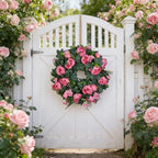 Spring Wreaths for Front Door 21 Inch – Valentine’s Day Pink Peony Artificial Wreath, Spring Summer Floral Wreath for Porch, Wall, Window Decor - Image 2