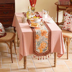 bilin gaier Designer Vintage Floral Printed Table Runner,French Soft Linen Farmhouse Table Runners 87 Inches Long,Italian Decor Tabletop for Kitchen,Dining,Party,Home,Christmas,12"x87" - Image 3