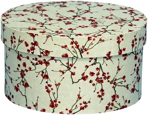 Sarah's Hat Boxes – Cherry Blossoms Decorative Gift Box | Elegant Reusable Storage Boxes for Gifts, Keepsakes, Jewelry, or Special Items | Unique Printed Design by SarahsHatBoxes