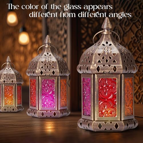 Retisee 6 Pcs Moroccan Lantern Metal Candle Holder Hanging Vintage - Image 4