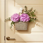 iEGrow Set of 2 Hanging Basket, Wicker Wall Basket Natural Seagrass, Hanging Baskets for Organizing and Decor, Storage Baskets for Door Mounted Entryway Flower Mail Plant Garden - Image 2