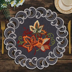 Decozen Set of 8 Doilies for Table, Lace Doilies - Rustic, Crochet, Farmhouse, Kitchen, Dining Table Centerpiece Decor - Round Christmas Placemats - 15 inch Charcoal Gray, Charcoal Fleur Collection by Decozen