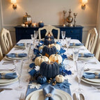Blue Fall Decor, Fall Decorations for Home, Large Flameless Pumpkin Candle - Image 5