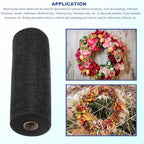 MECCANIXITY 3pcs 10 Inch Poly Burlap Mesh for Wreath, Decorative Mesh Fabric Ribbon 10 Yard for Fall Easter Christmas Flower Bow, Black - Image 5