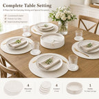 9-Piece Cotton Rope Placemats, Coasters & Holder, Warm Ivory - Image 3