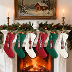 Suranew Christmas Stockings, Personalized Christmas Stockings 18 Inches Large Size Cable Knitted Stocking Gifts in Red, White, Green - Image 2